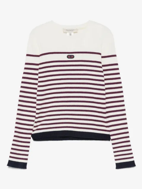 TWINSET Kids suéter tejido de canalé con motivo de rayas