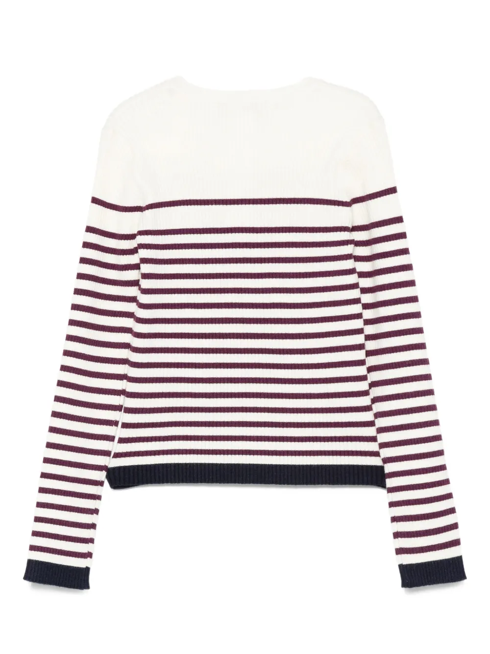 TWINSET Kids Gestreepte geribbelde trui Beige