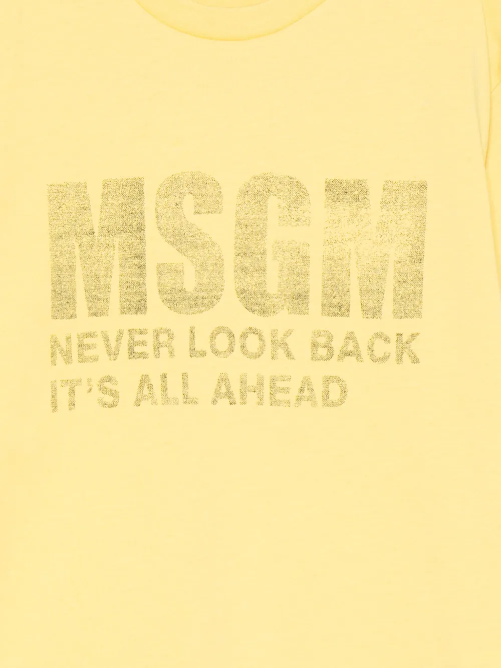 MSGM Kids Katoenen T-shirt met print Geel