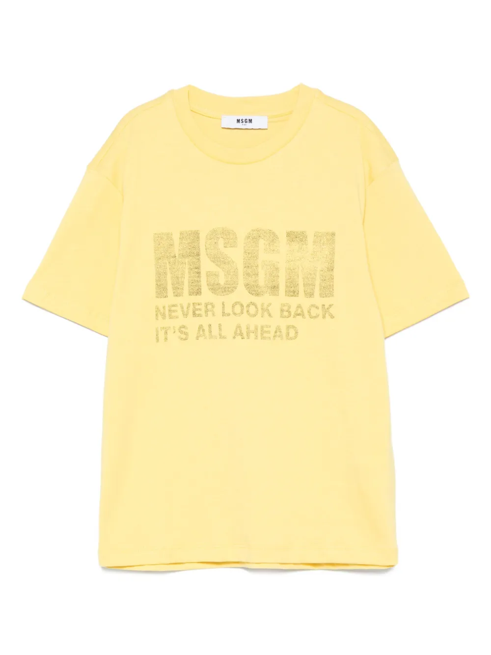 MSGM Kids Katoenen T-shirt met print Geel