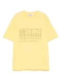 MSGM Kids print cotton T-shirt - Yellow