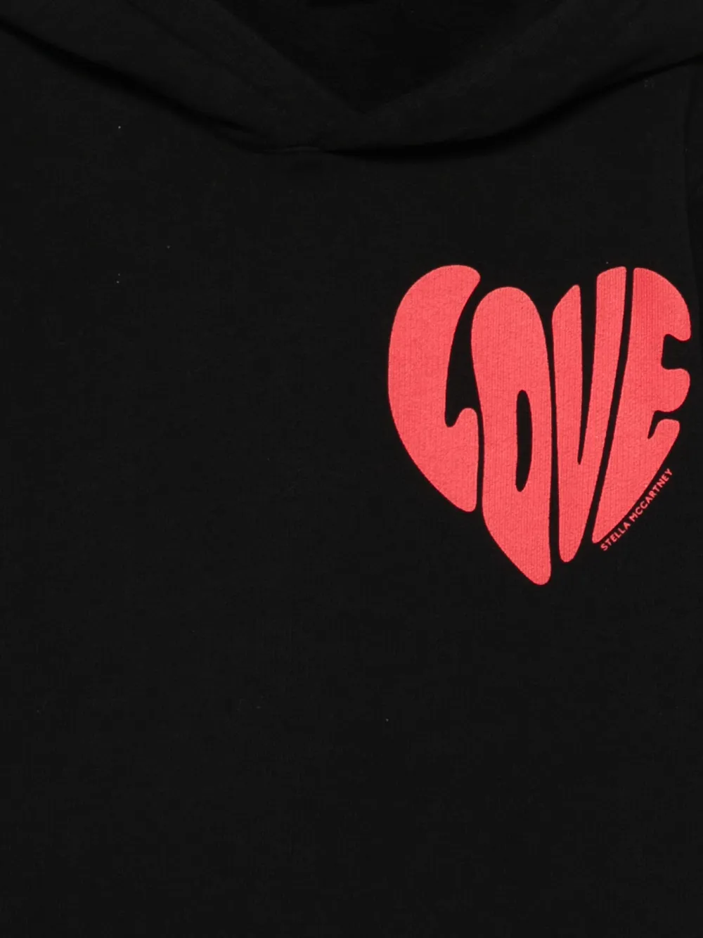 Stella McCartney Kids Top met capuchon en hartprint Zwart