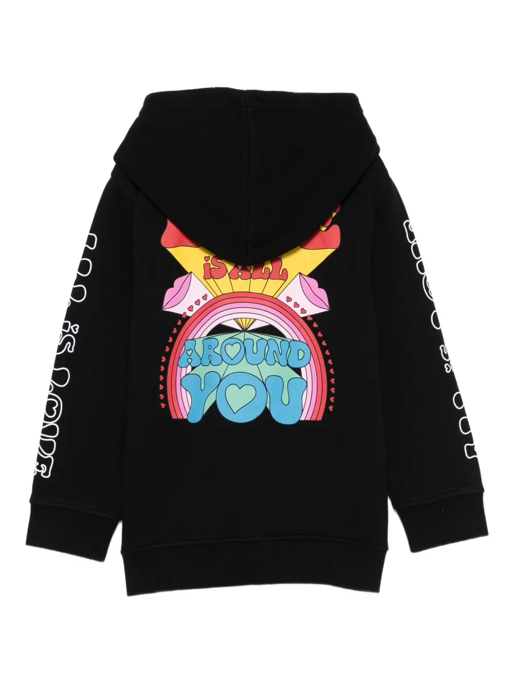 Stella McCartney Kids Top met capuchon en hartprint Zwart