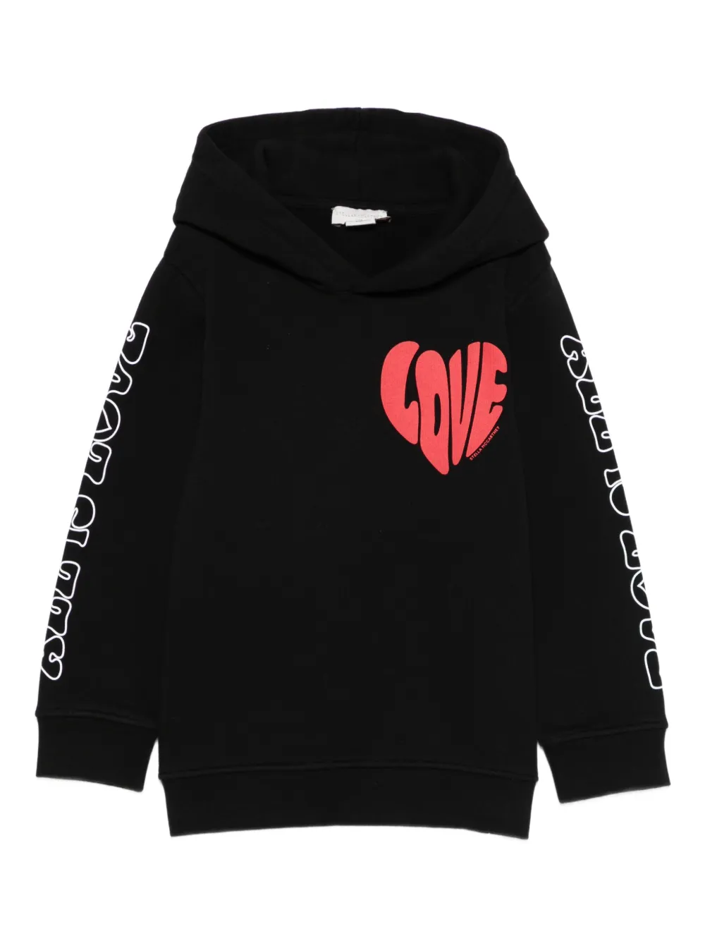 Stella McCartney Kids Top met capuchon en hartprint Zwart