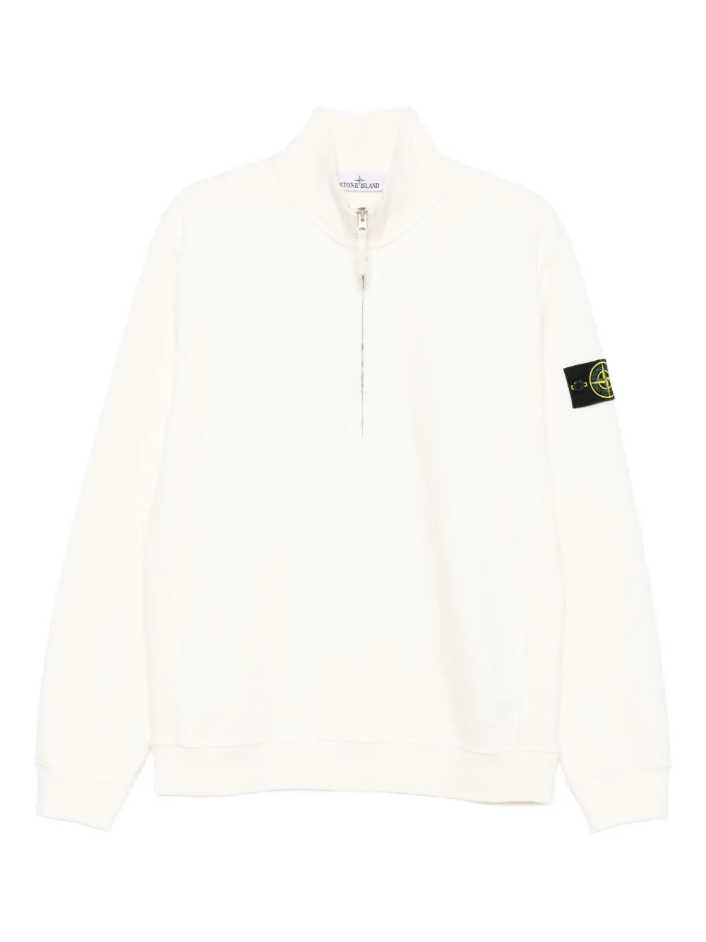 Stone Island half-zip logo-patch sweatshirt | Neutrals | Image 1