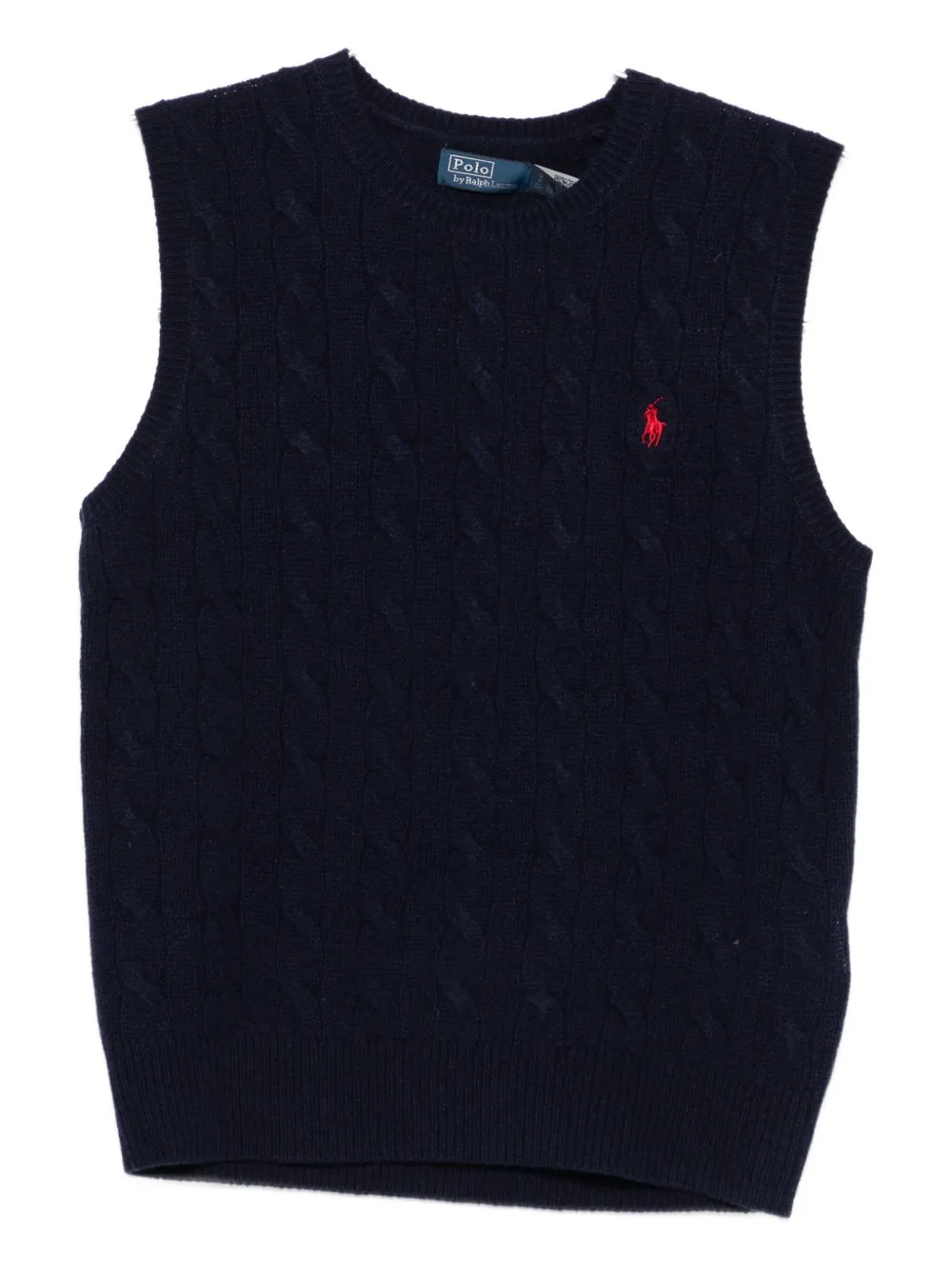 Polo Ralph Lauren Sleeveless Top With Woven Knit In Black