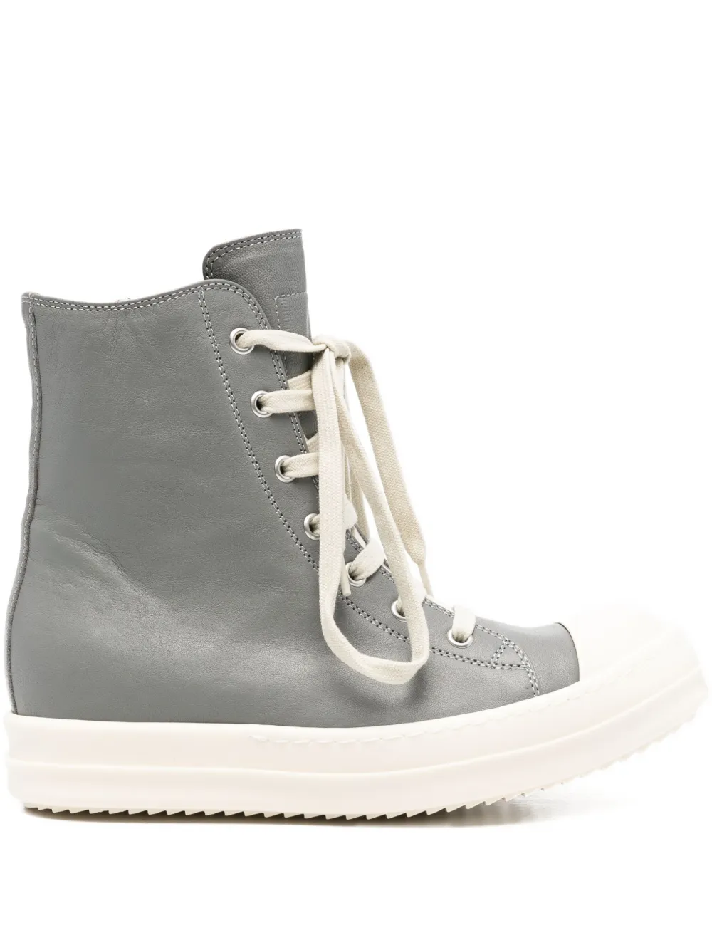 Rick Owens Hollywood Leather Sneakers In Gray