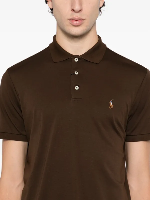 Polo Ralph Lauren Camisa De Algodão Com Logo Bordado | Marrom
