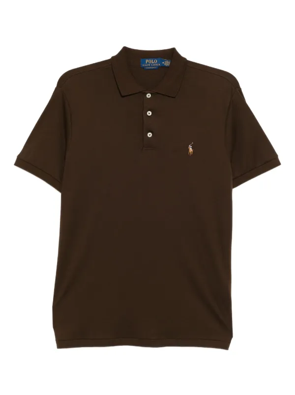 Polo Ralph Lauren Camisa De Algodão Com Logo Bordado | Marrom