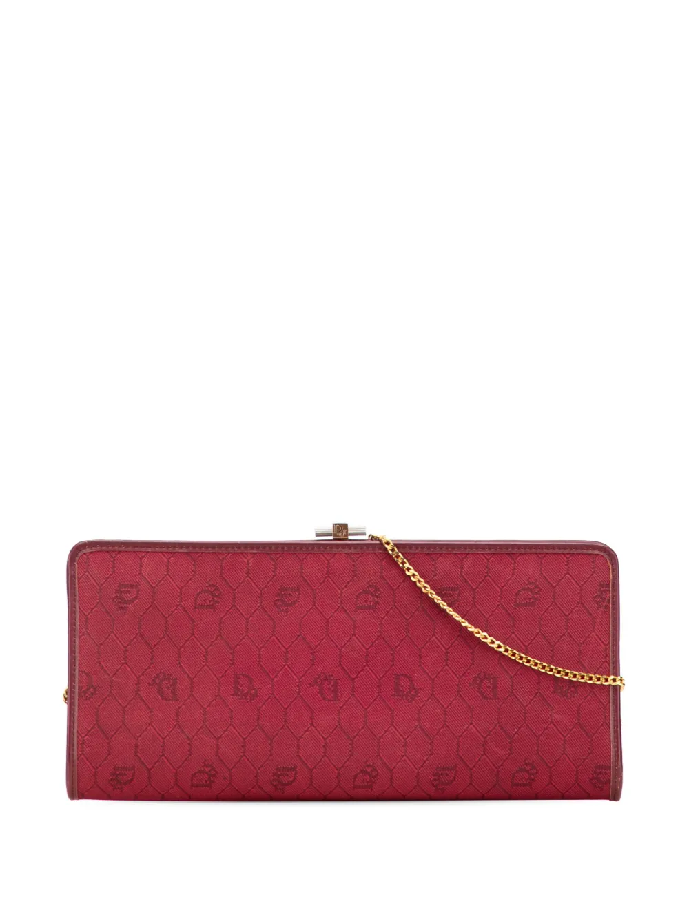 20th Century Honeycomb Canvas Clutch With Chain crossbody bag