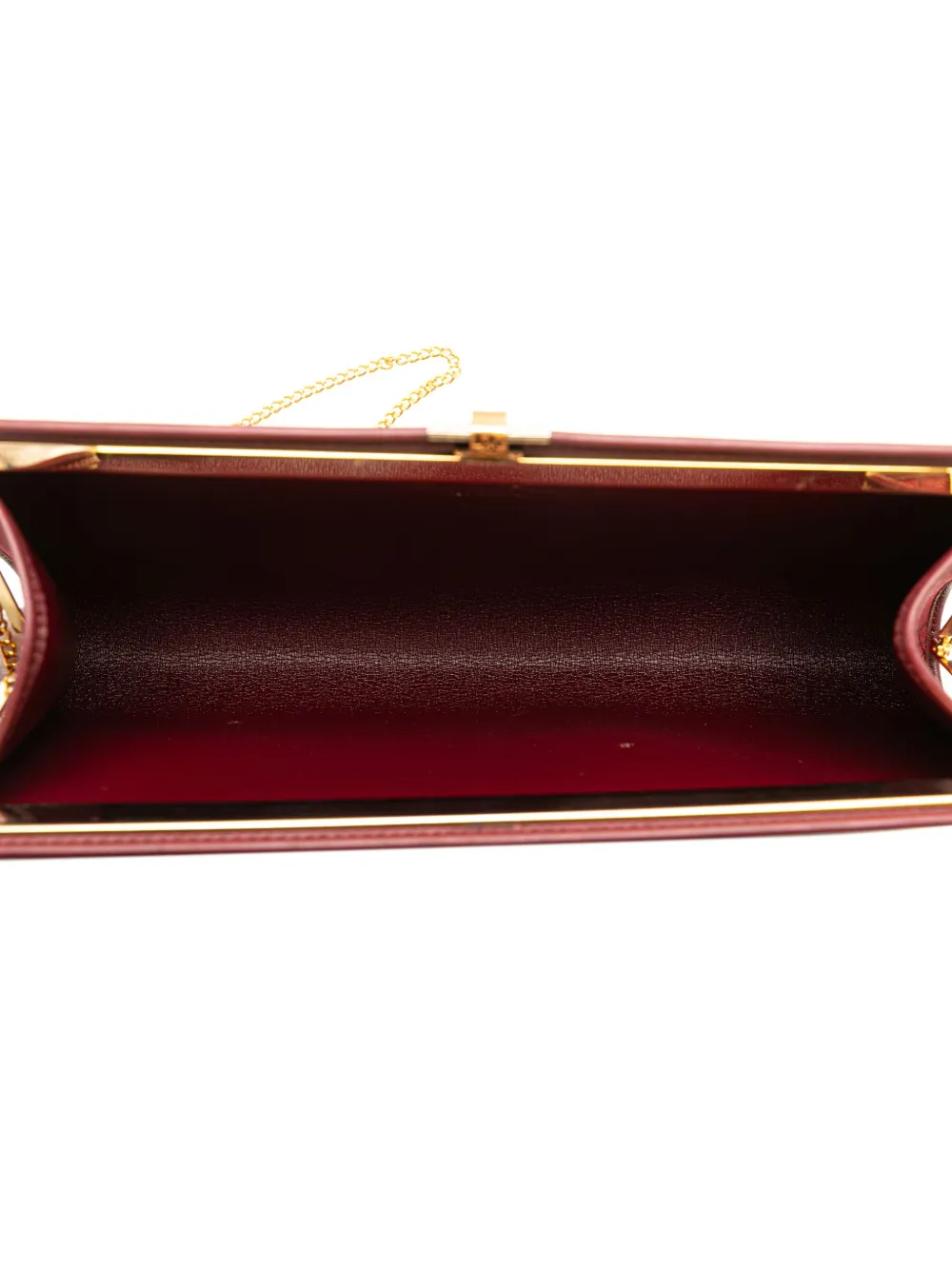 Pre-owned Dior 20th Century Honeycomb Canvas Clutch With Chain Crossbody Bag In Red