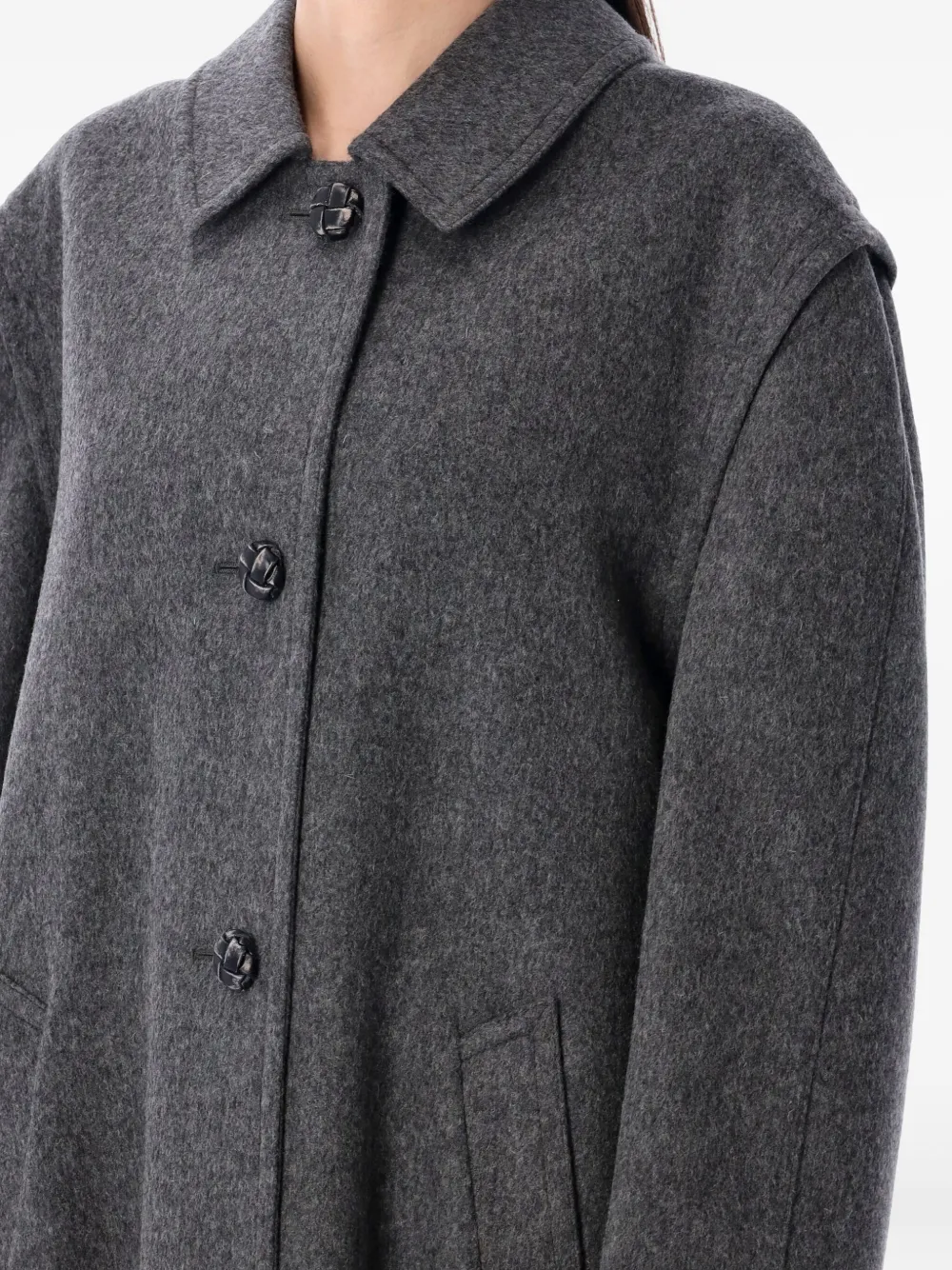 Prada Wollen oversized jas met knoopsluiting Grijs