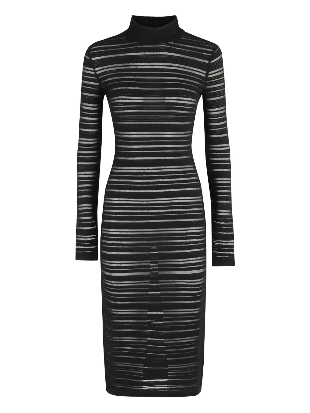 Federica Tosi high-neck striped midi dress Zwart