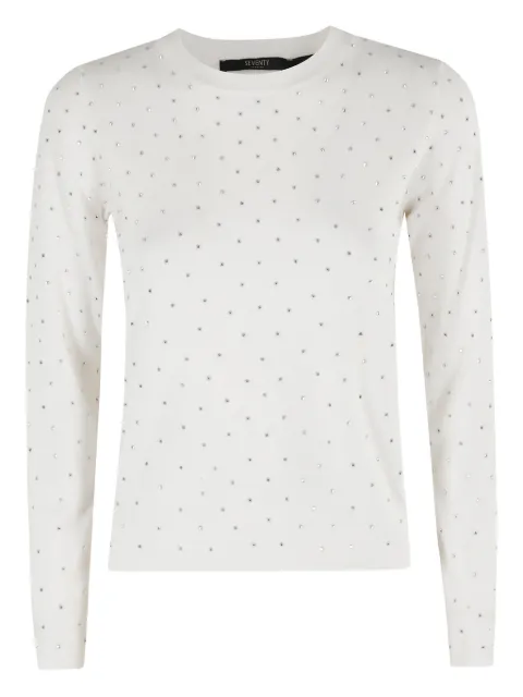 Seventy crystal-embellished crew-neck sweater