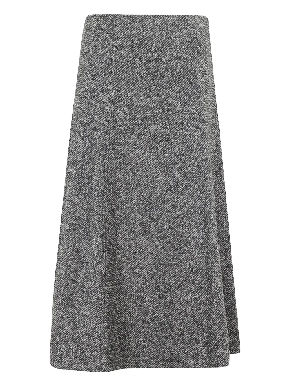 Seventy Flared Midi Skirt With Textured Finish In Gray