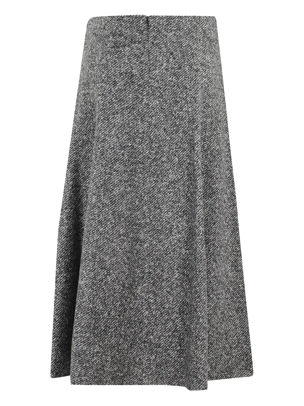 Seventy Flared Midi Skirt With Textured Finish In Gray