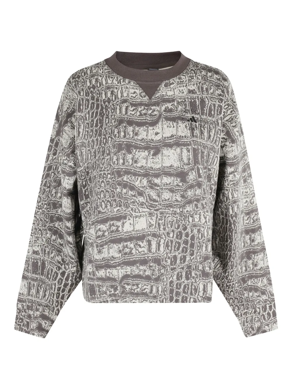 Adidas by Stella McCartney crocodile-print crew-neck sweatshirt Grijs