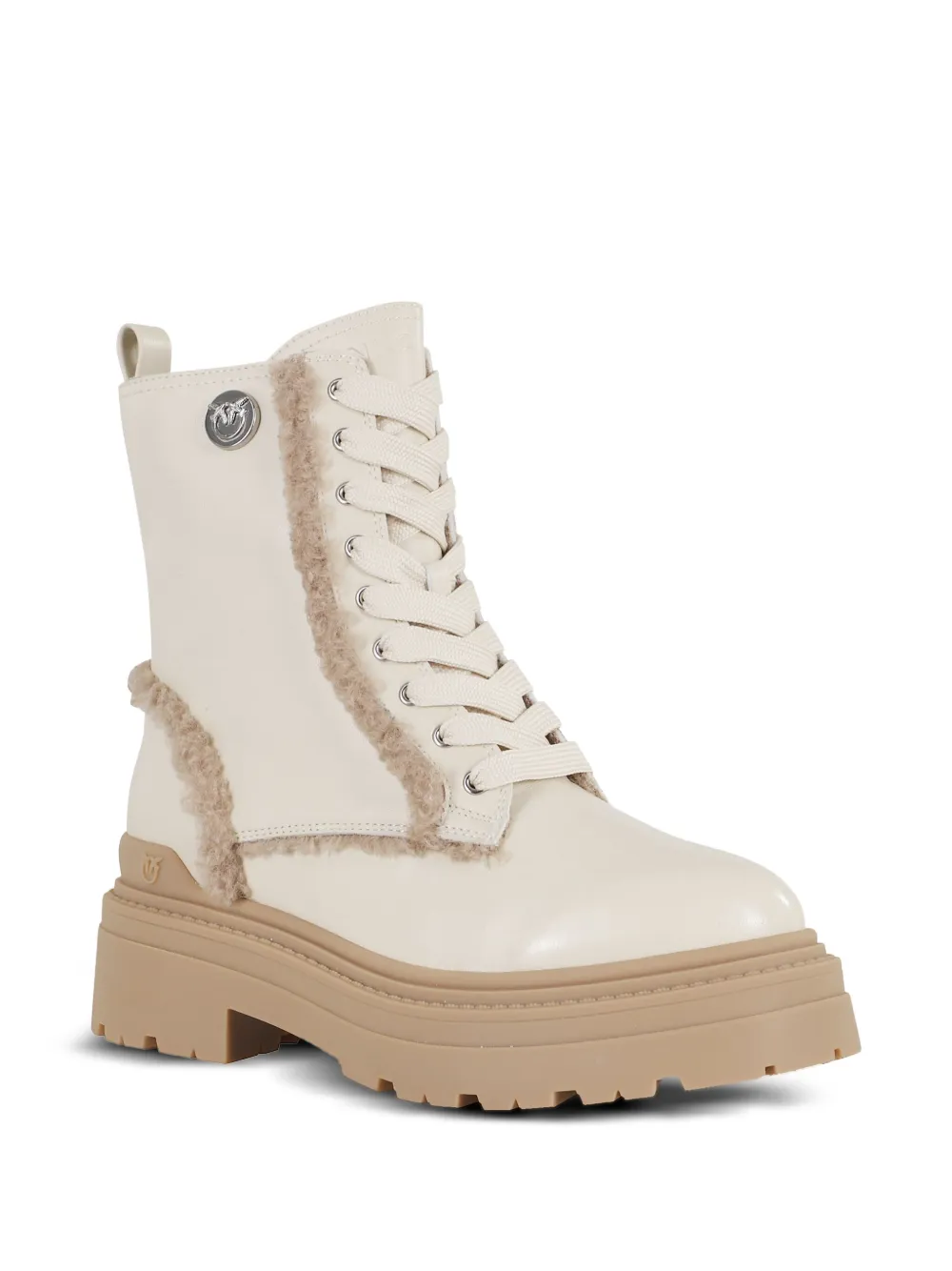 PINKO Mia lace-up teddy-trimmed boots | Ankle Boots | Image 2