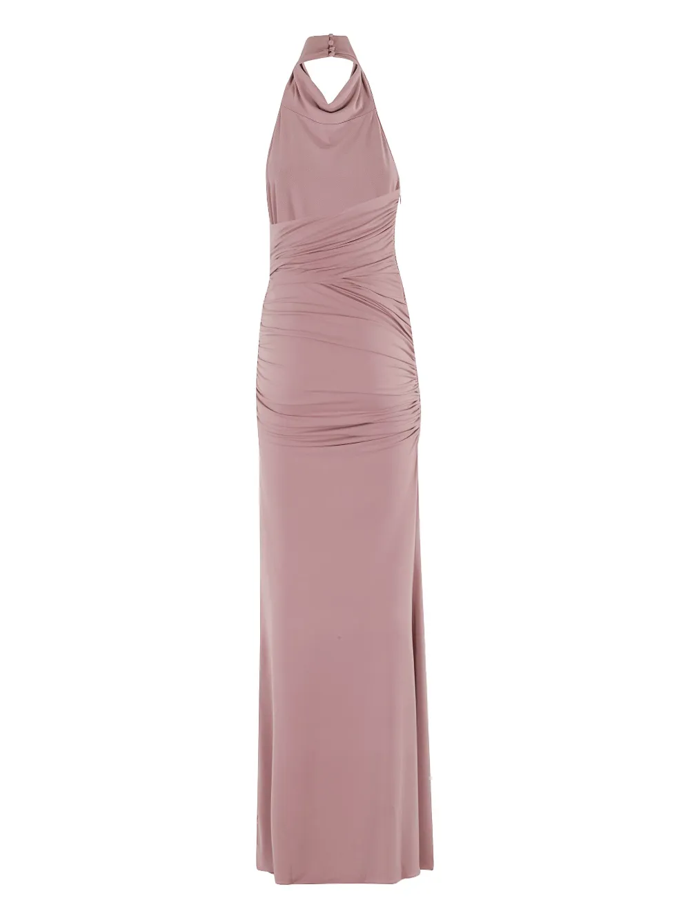 THE ANDAMANE halterneck draped maxi dress - Roze