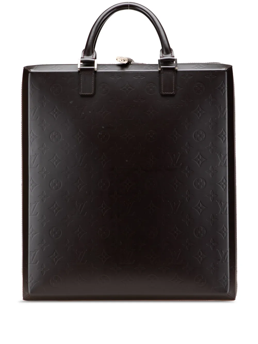 Pre-owned Louis Vuitton 2004 Monogram Glace Elvin Business Bag In Brown