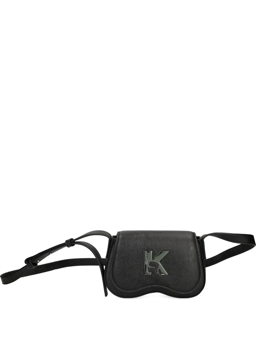 K logo flap crossbody bag