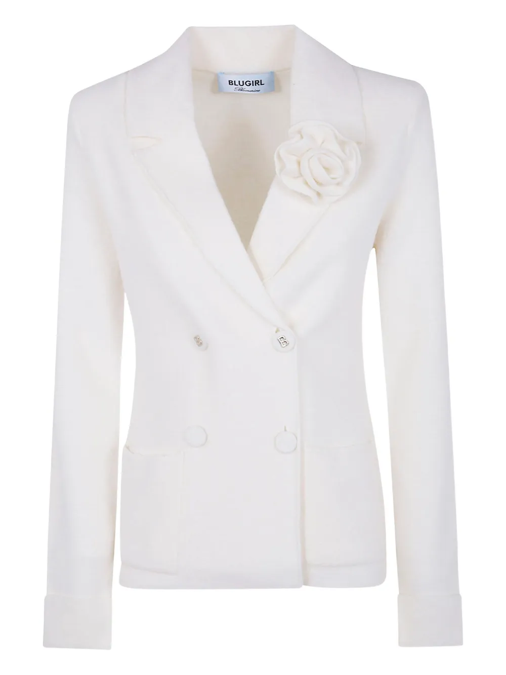 Blugirl brooch double-breasted blazer | White | Image 1