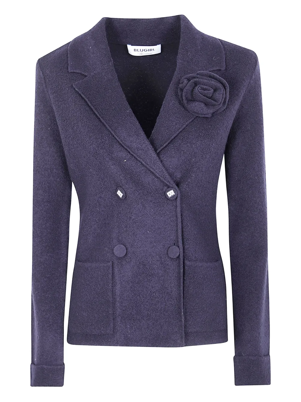 Blugirl Blazer met dubbele rij knopen en roos Blauw