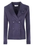 Blugirl rose-embellished double-breasted blazer - Blue