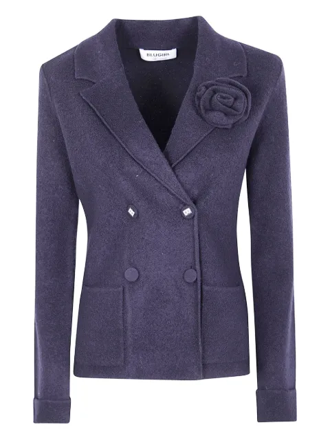 Blugirl rose-embellished double-breasted blazer