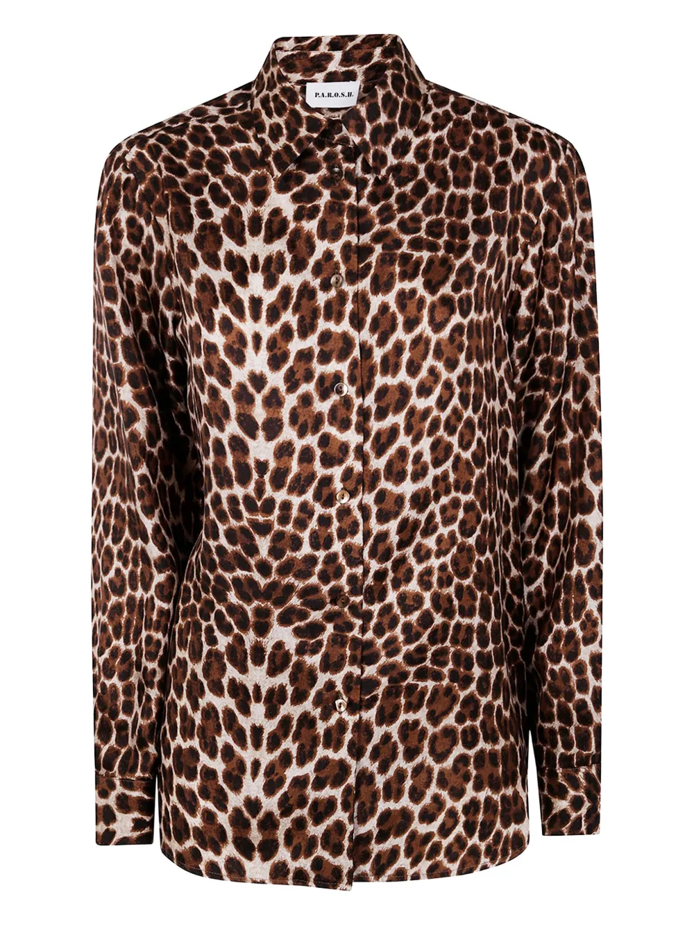 P.A.R.O.S.H. leopard-print silk shirt Bruin