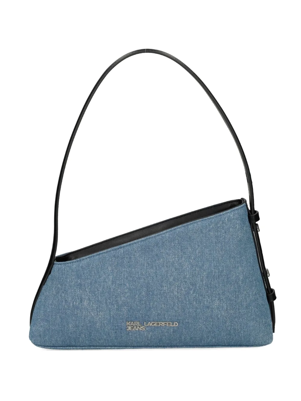 denim logo-plaque shoulder bag