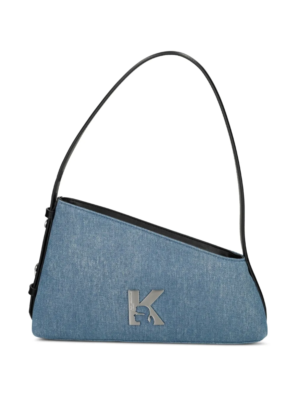 Karl Lagerfeld Jeans denim logo-plaque shoulder bag - Blauw