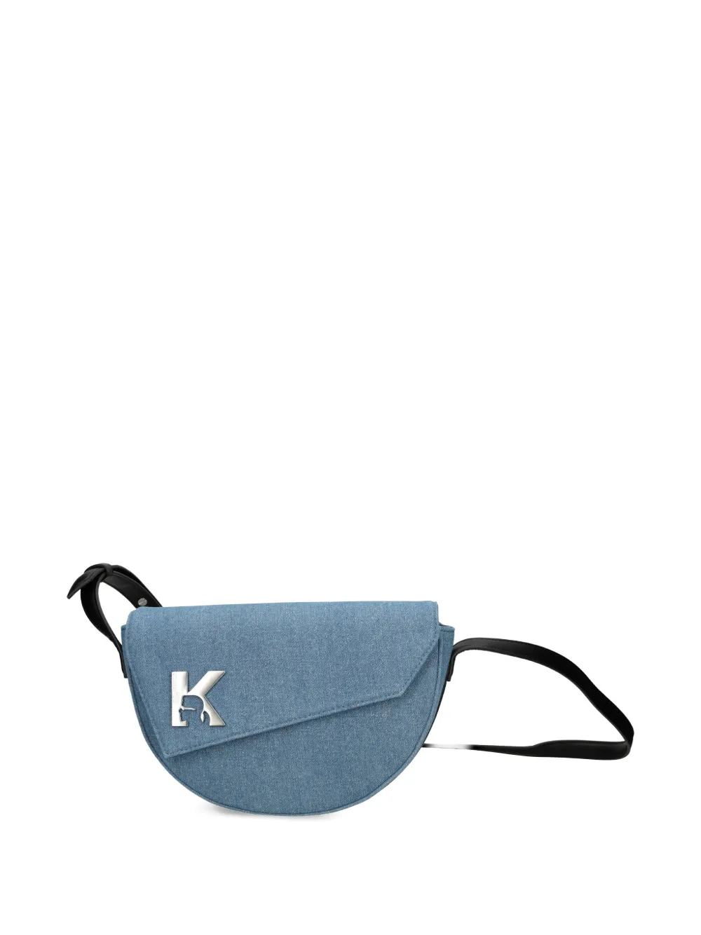 Karl Lagerfeld Jeans Denim Half-moon Crossbody Bag In Blue