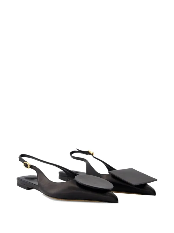 Jacquemus The Duelo Flat Slingback Pumps | Black | FARFETCH