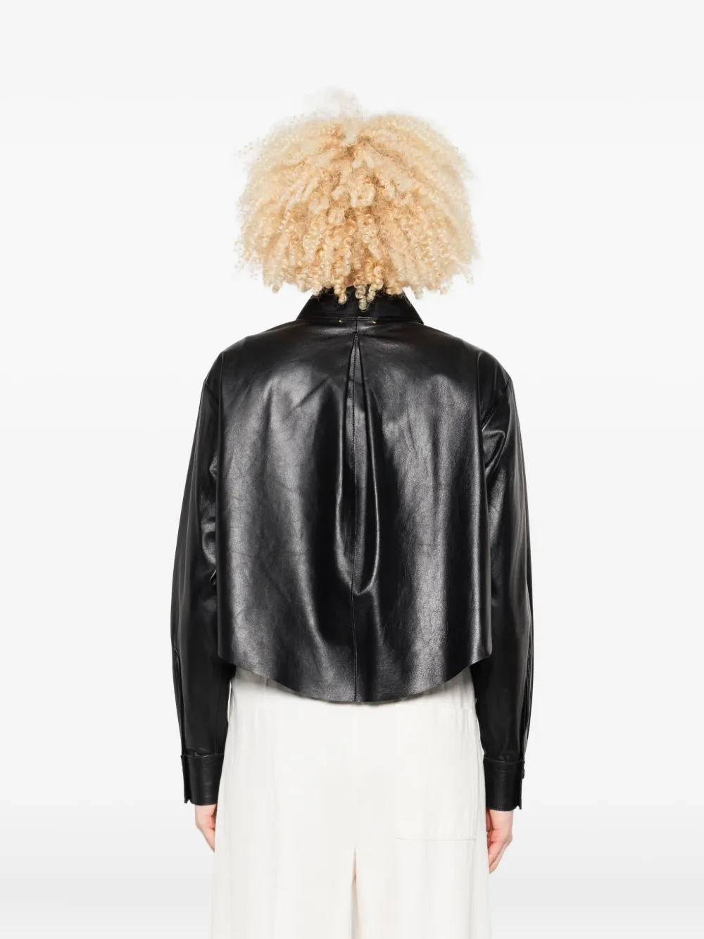 Forte Forte Nappa Leather Pocket Shirt In Black
