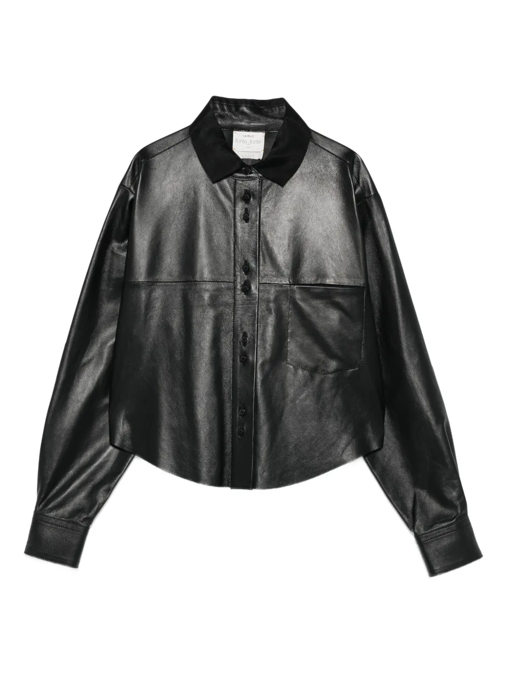 nappa leather pocket shirt