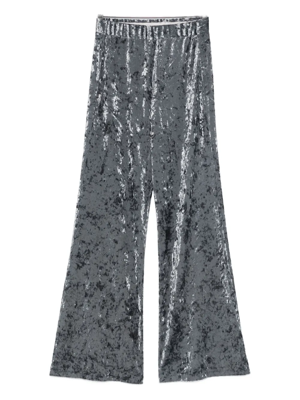 Forte Forte Women Velvet High-waisted Trousers In Gray