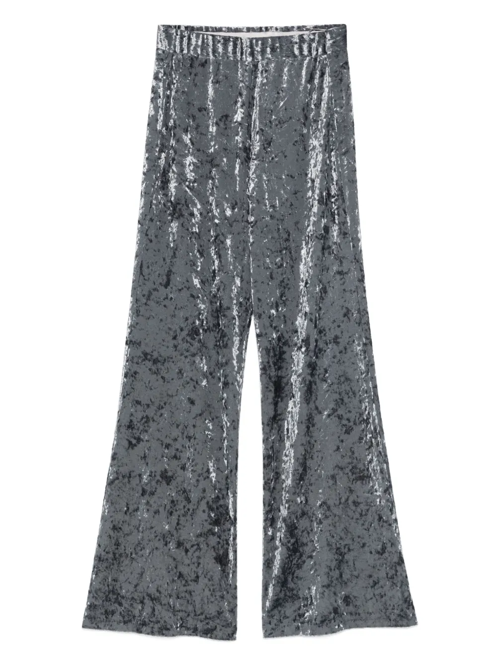 crushed-velvet flared trousers
