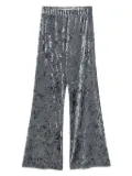Forte Forte crushed-velvet flared trousers - Blue