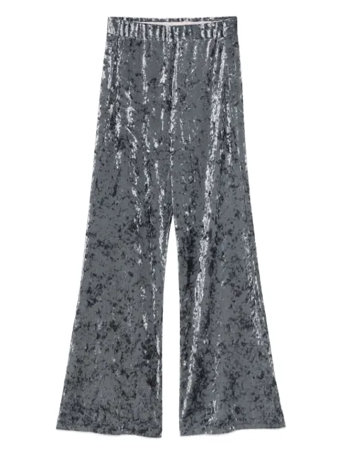 Forte Forte crushed-velvet flared trousers