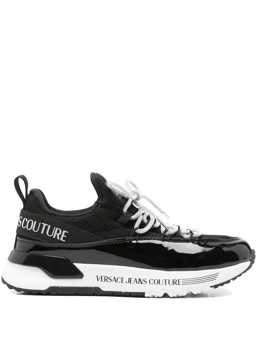 Versace Jeans Couture mesh-panel lace-up sneakers Black