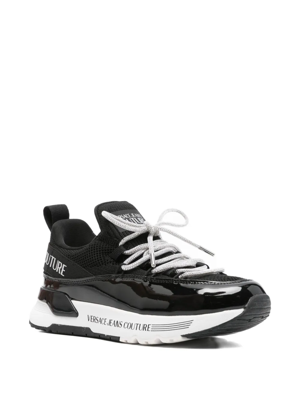 Versace Jeans Couture mesh-panel lace-up sneakers - Zwart