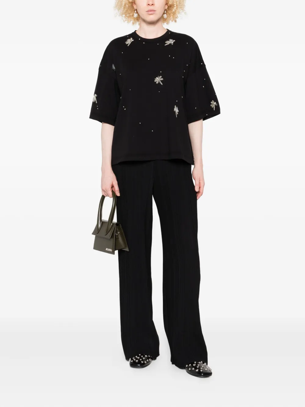 Forte Forte plissé crepe trousers - Zwart