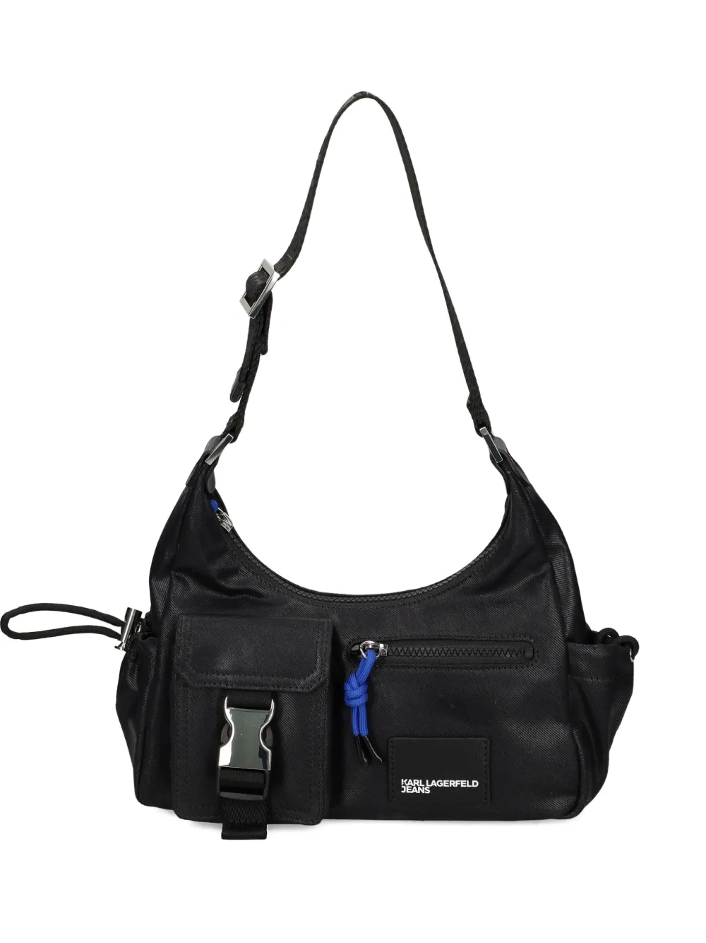 small utility coated denim shoulder bag