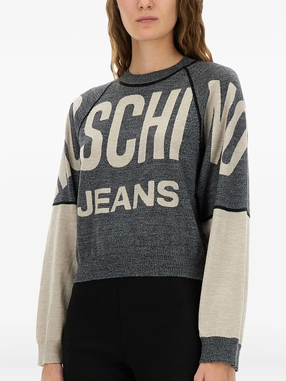MOSCHINO JEANS Top met colourblocking Grijs