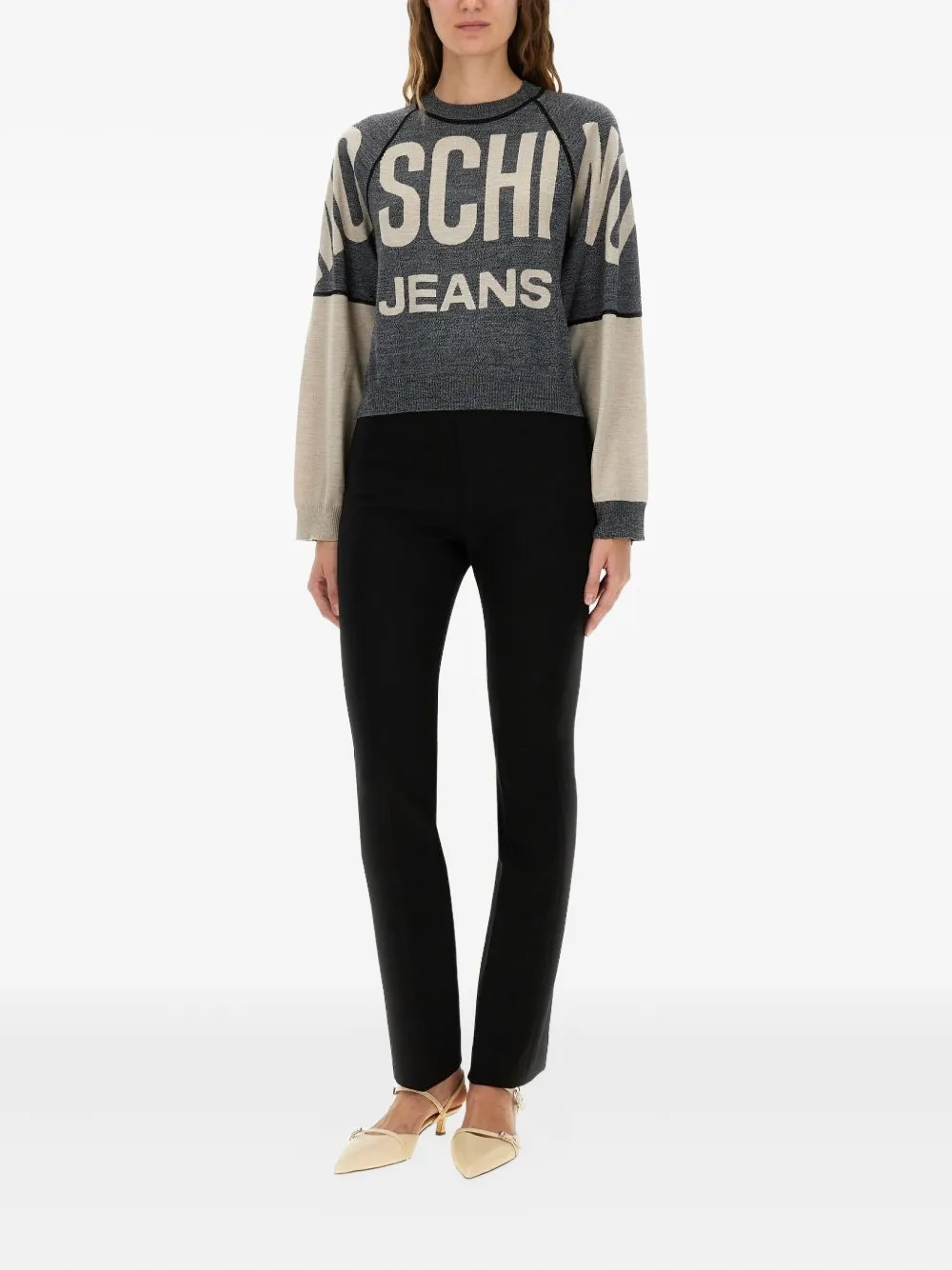 MOSCHINO JEANS Top met colourblocking Grijs