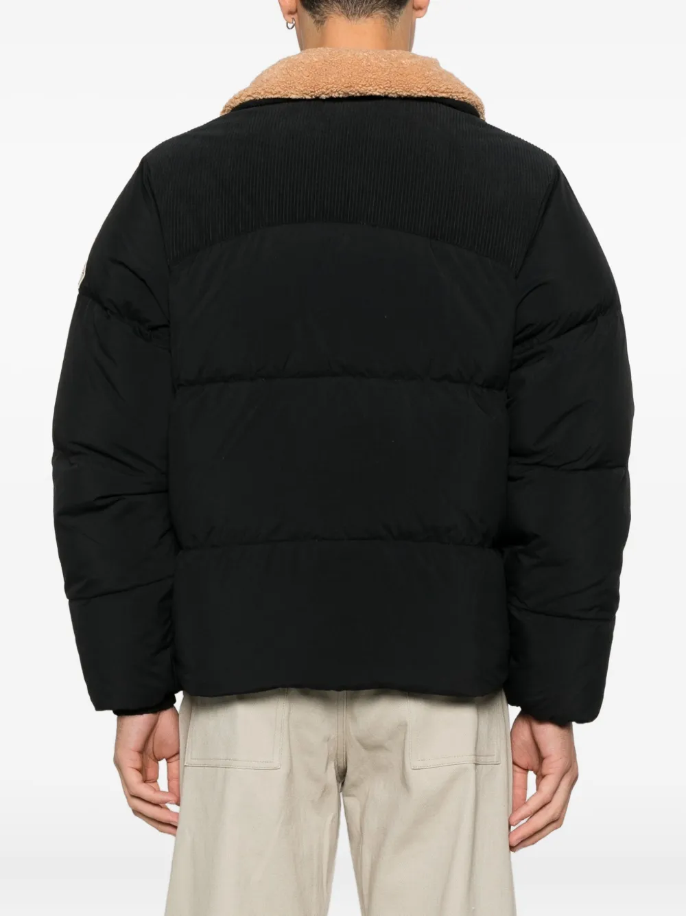 Pyrenex Shearling-collar Padded Jacket In Black