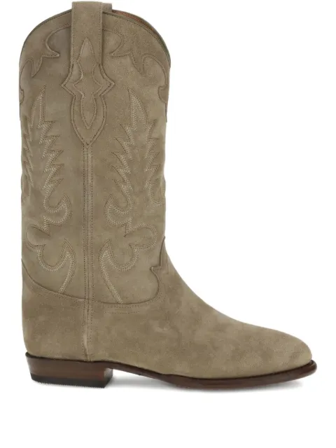 SHILOH HERITAGE embroidered suede cowboy boots