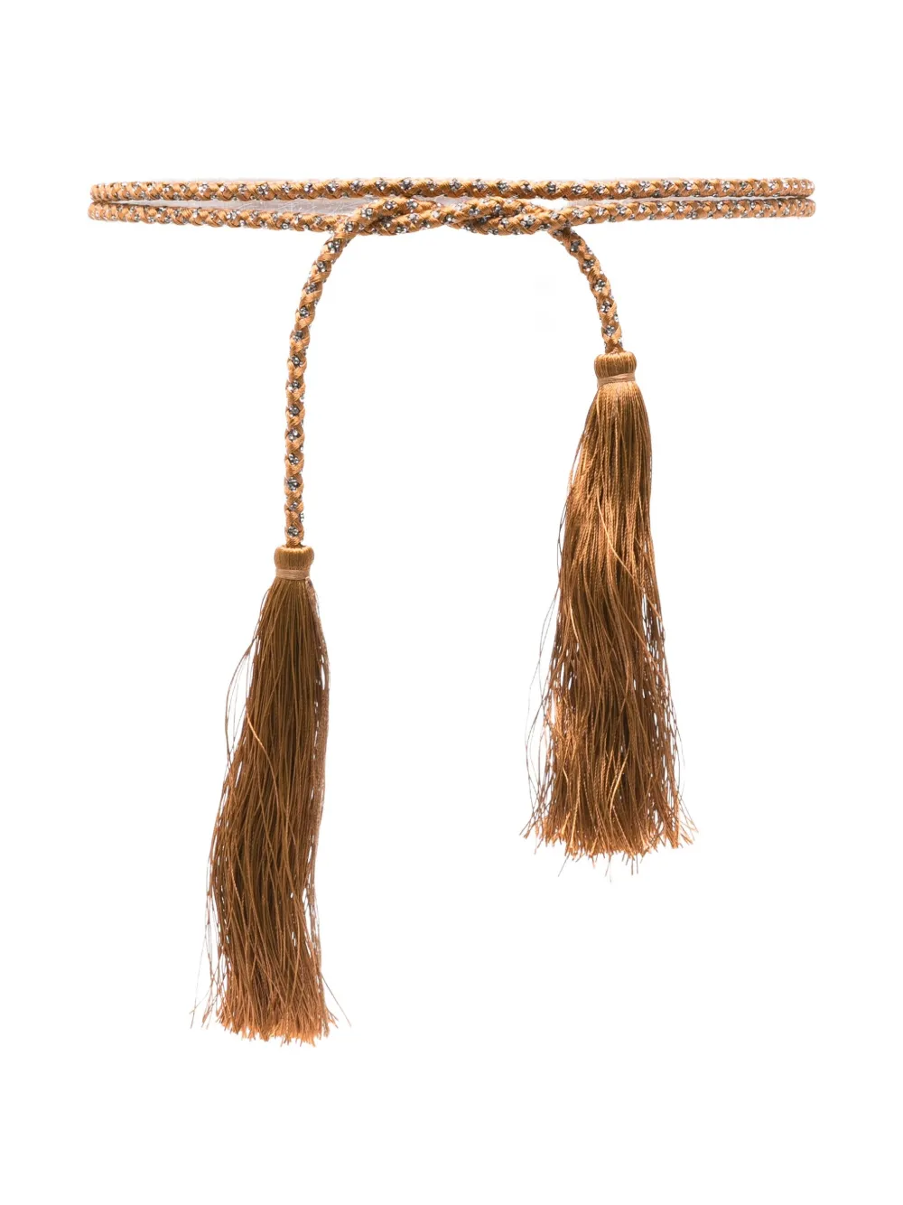 Forte crystal-embellished tassel belt Bruin