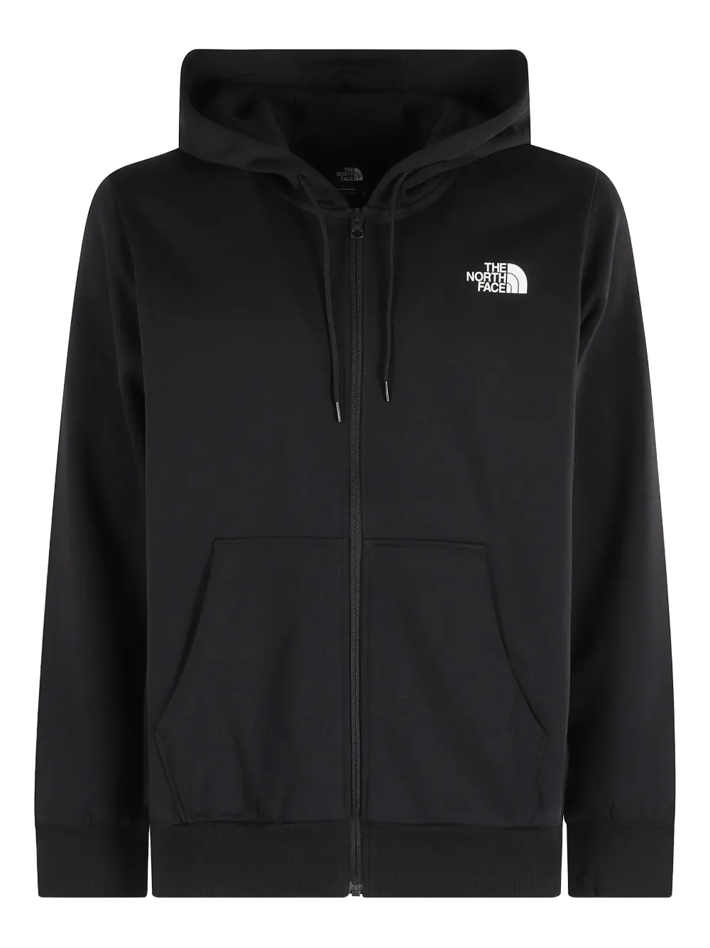 logo-embroidered zip-fastening hoodie